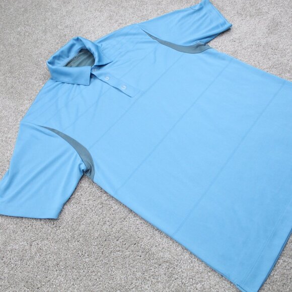 Nike Golf Polo Shirt Mens Small Blue FitDry Short Sleeve Polyester Pullover - Picture 6 of 13